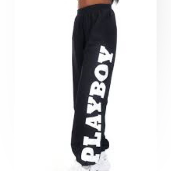 Nwot Playboy Women's Black and White baggy windbreaker pants sz small - Picture 5 of 7
